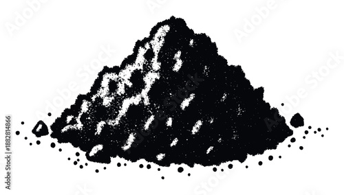 Roughly textured granular heap overlay for versatile abstract graphic compositions and impactful print or digital material designs