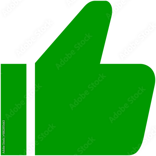 Green thumb up icon, like symbol