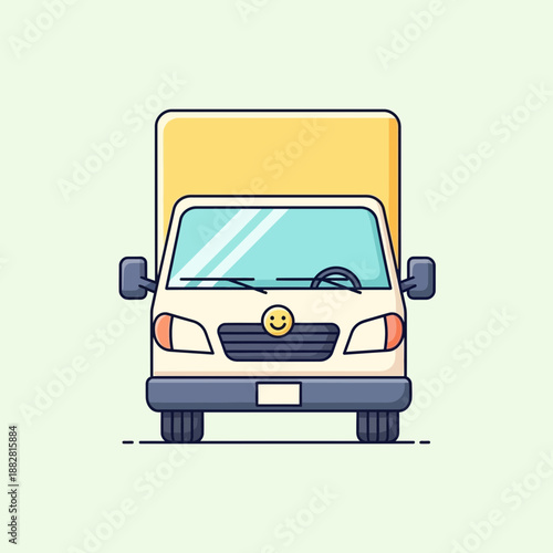 Cheerful Commercial Transport Truck Design For Delivering Packages and Goods to Customers with Speed