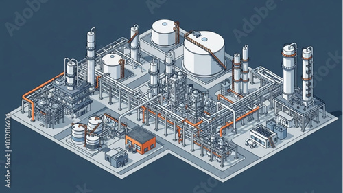 Industrial Chemical Plant Facility Complex.