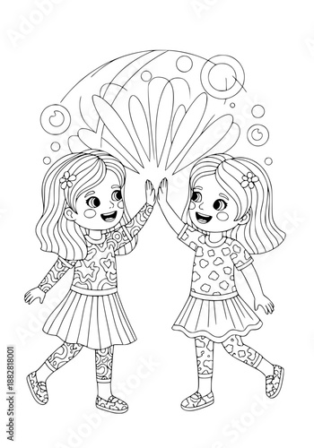 The twin sisters. coloring book