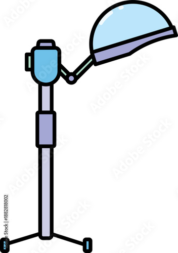 Standing hair steamer with outline illustration