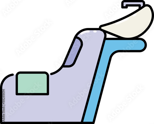 Hair backwash salon with outline illustration