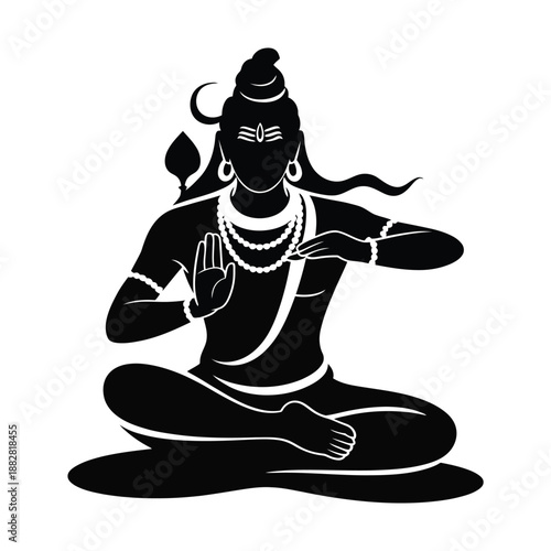Hindu God Vector Silhouette