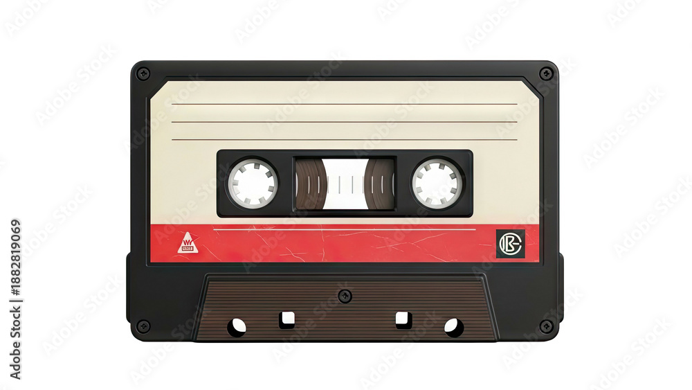Obraz premium Vintage Cassette Tape with Red Label