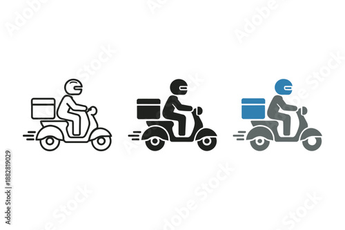 Fast Scooter Delivery Service Icon