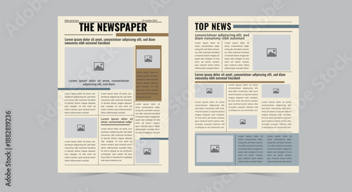 Daily or weekly newspaper template 2 page