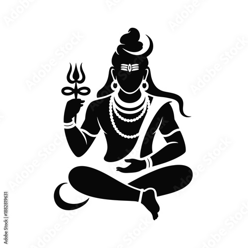 Hindu God Vector Silhouette