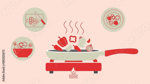 Cooking Fresh Vegetables: Culinary Journey From Prep To Pan Illustrating Healthy Eating