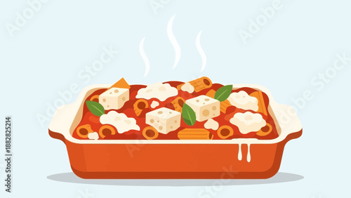 Delicious Baked Pasta Dish: Culinary Delight of Pasta and Fresh Ingredients