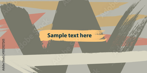 Urban abstract vector texture with hand drawn brush strokes.Minimal abstract wavy background in earth tone colors for web and branding .Curved Dry Brush Stroke . Looped brush line . Vector 