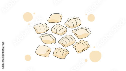 Delicious Illustration Of Hand-Drawn Dumplings, Perfect For Culinary Designs And Concepts