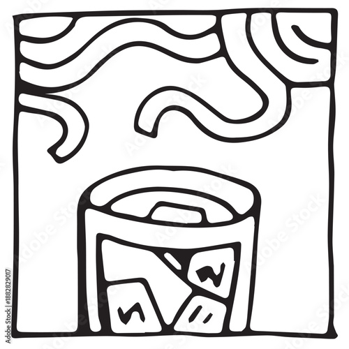 Ice tea hand drawn doodle. Hand drawn doodle for sticker, postcard, wallpaper, mural, fabric, prints, wall decor, clothing, etc