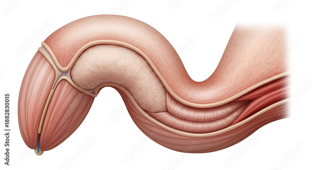 Obraz premium Venogenic ED Anatomy Anatomical illustration of a cross section of a muscular tube
