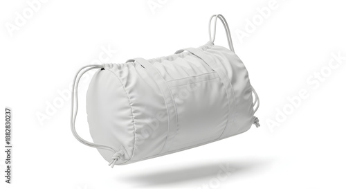 White Sleeping Bag on White Background.