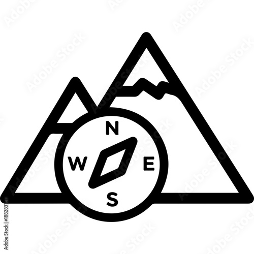 Mountain Compass Icon Design