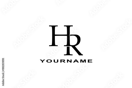 Simple and unique HR letter logo vector image, suitable for use in logo designs for clothing companies, t-shirts, counters, distros, socks, hats, books, publishers, electronics, accessories