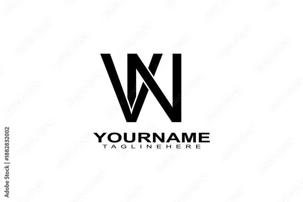 Fototapeta premium This is a black VN letter logo image suitable for use in logo designs for printing, electronics, textiles, convection, books, posters, tissues, t-shirts, clothing, shoes, accessories companies.