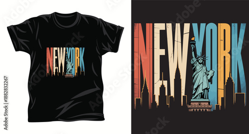 New York graphic vector T shirt design print.