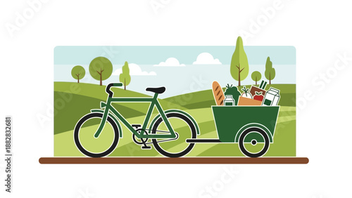 Eco-Friendly Cycle, Delivering Fresh Produce through Green Landscapes, Sustainable Living