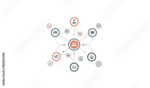 Workflow process flowchart vector illustration for project management and work organization concept