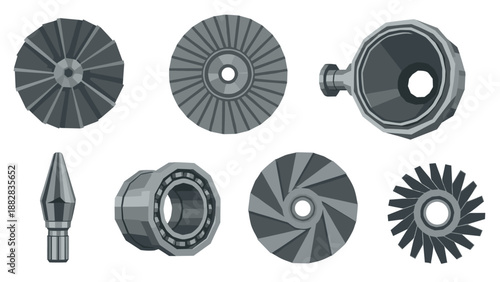 Isometric industrial turbine components with geometric precision