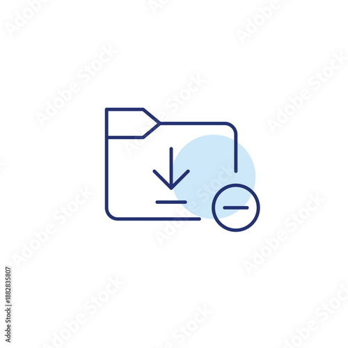 Download folder and minus. Files removed. Pixel perfect, editable stroke vector icon