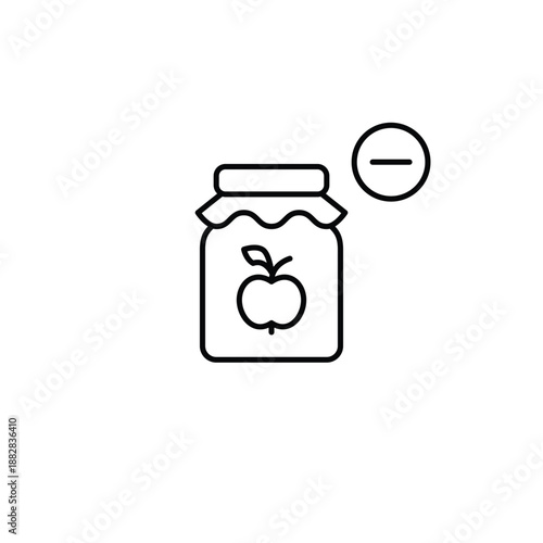 Apple jam and minus. Pixel perfect, editable stroke vector icon