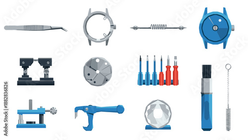 Watchmaking tools set: precision instruments for crafting and repairing watches