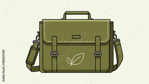 Eco-Friendly Messenger Bag Design Depicting Sustainable Living and Environmental Consciousness