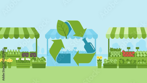 Eco-Friendly Market: Sustainable Living and Green Choices Emphasized in Fresh Produce