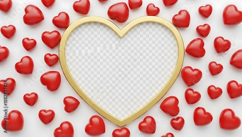 Valentine's day heart frame surrounded by hearts illustration