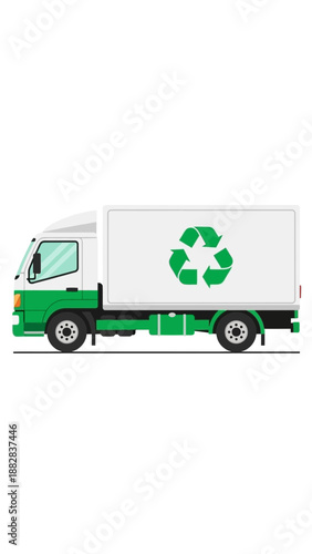 Eco-Friendly Recycling Truck Delivering Sustainable Goods for a Cleaner and Greener World