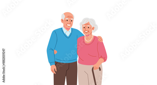 Happy senior couple embracing each other with warm smiles, representing a life of companionship and enduring love together.