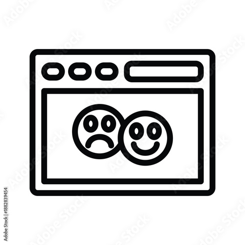 Online positive negative feedback icon