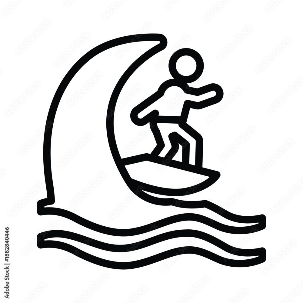 Fototapeta premium Beach surfing icon