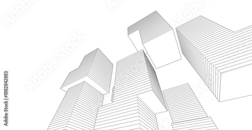 abstract architecture geometric shapes 3d