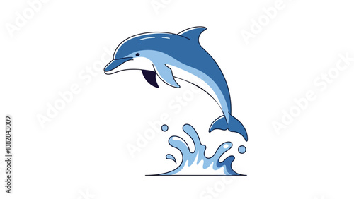 A vibrant illustration of an agile marine mammal leaping gracefully from tranquil waters a symbol of oceanic freedom and spirited aquatic life on