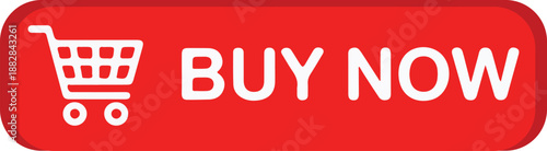 Red button with shopping cart icon and buy now text a striking silhouette