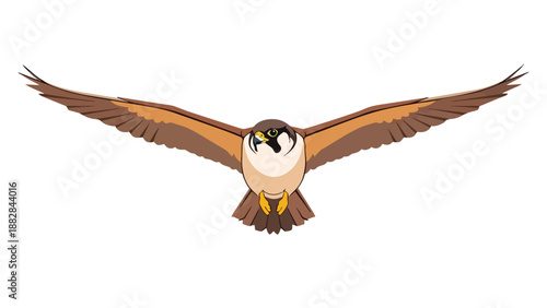 Captivating cartoon osprey in graceful flight with outstretched wings an eye-catching avian illustration