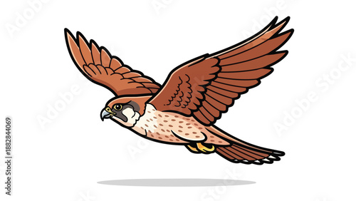 An illustration portraying a majestic falcon soaring with immense grace and power its expansive wings outstretched in a display of incredible aerial