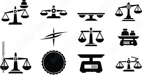 Traditional balance scale. Scales of justice or balance scales universal symbols of law, fairness, and impartiality. 