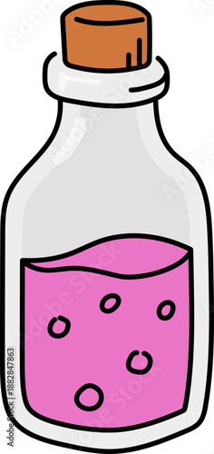 Potion bottle with outline illustration