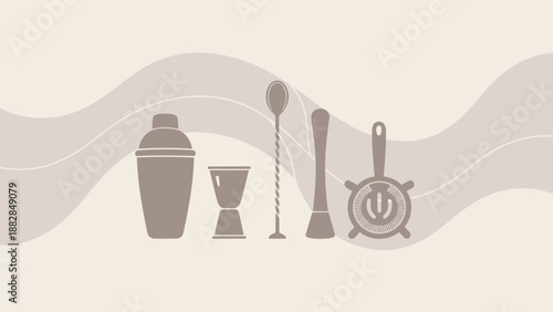 Essential Barware Silhouettes: Crafting Elegant Cocktails and Mixed Drinks Artfully Designed