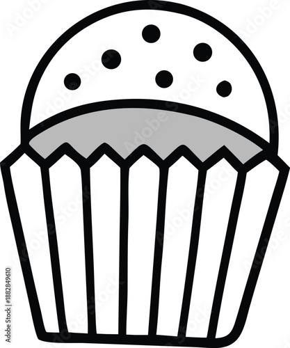 Delightful cupcake with frosting and sprinkles Vector