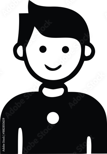 Simple black and white cartoon character Vector