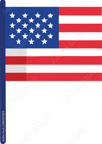 Display of the american flag with stars and stripes Vector