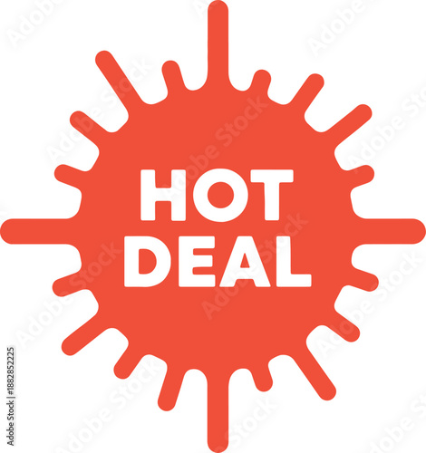 HOT DEAL Splash Icon in Bold Red with White Text
