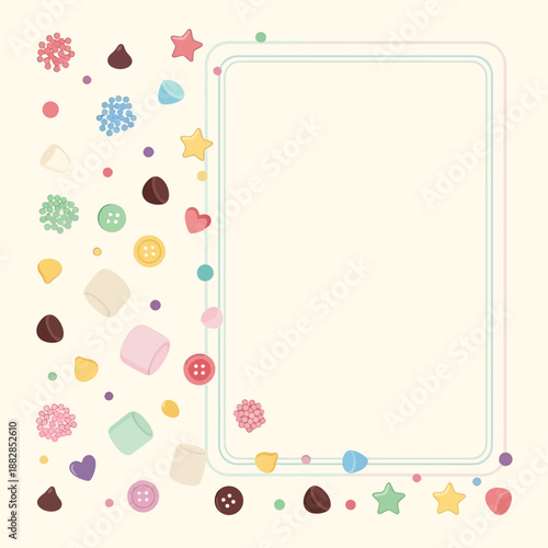 Festive Frame Embellished With Colorful Sprinkles, Buttons, and Delights for Joyful Compositions
