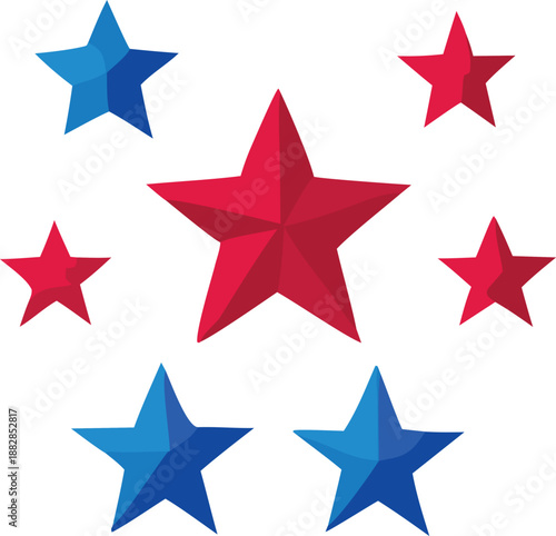 Vibrant stars in patriotic colors Vector
